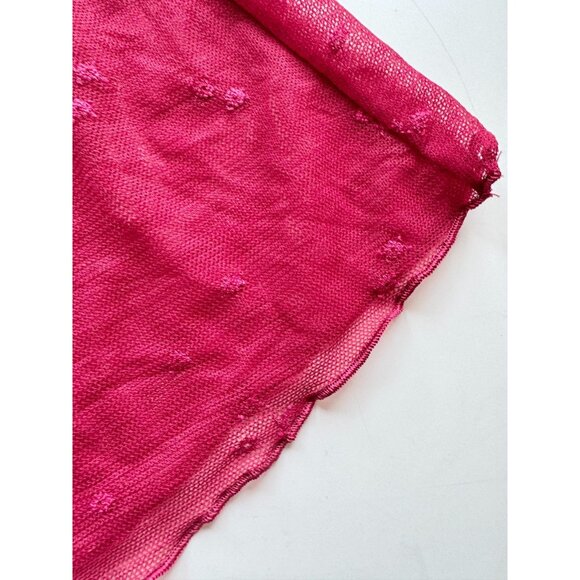 Vintage SILK & SATIN Maroon Red Mesh Lace Babydoll Negligee Slip Dress, Size S - Picture 7 of 13